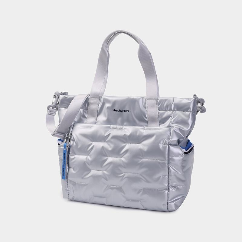 Hedgren Puffer Donna Borse Tote Argento Blu | MXP6110AZ