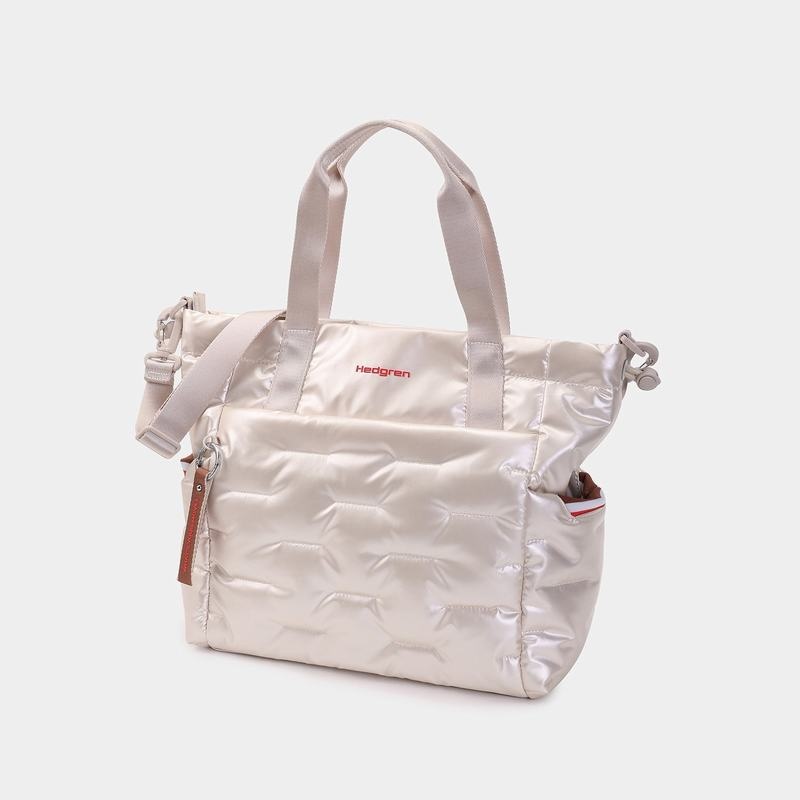 Hedgren Puffer Donna Borse Tote Bianche Beige | POZ6972UO