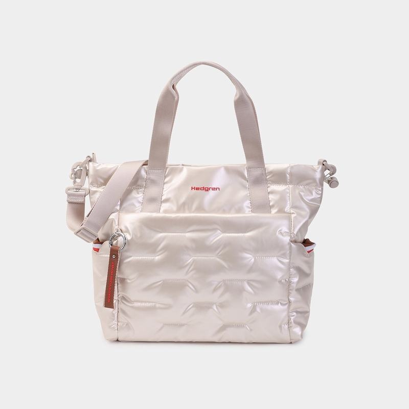 Hedgren Puffer Donna Borse Tote Bianche Beige | POZ6972UO