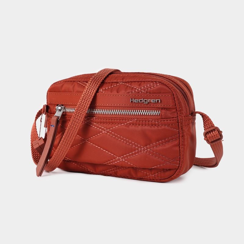 Hedgren Trapuntato Maia Mini Rfid Donna Borse Crossbody Rosse Marroni | CHP798RM