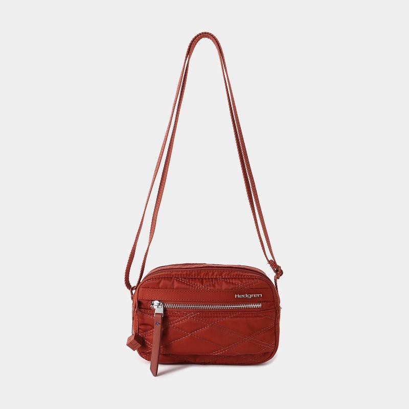 Hedgren Trapuntato Maia Mini Rfid Donna Borse Crossbody Rosse Marroni | CHP798RM