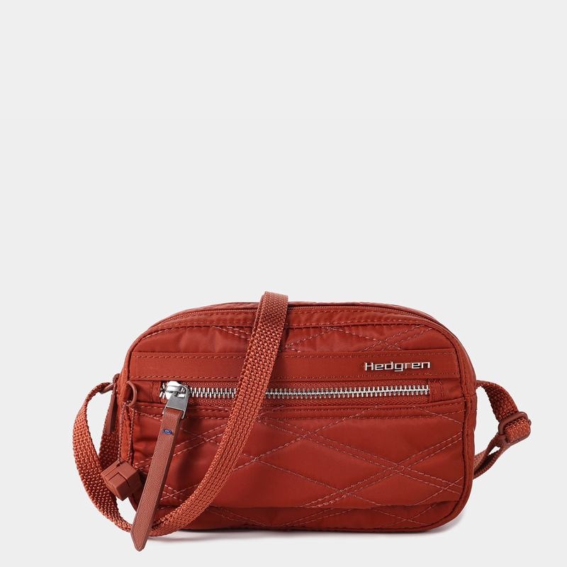 Hedgren Trapuntato Maia Mini Rfid Donna Borse Crossbody Rosse Marroni | CHP798RM