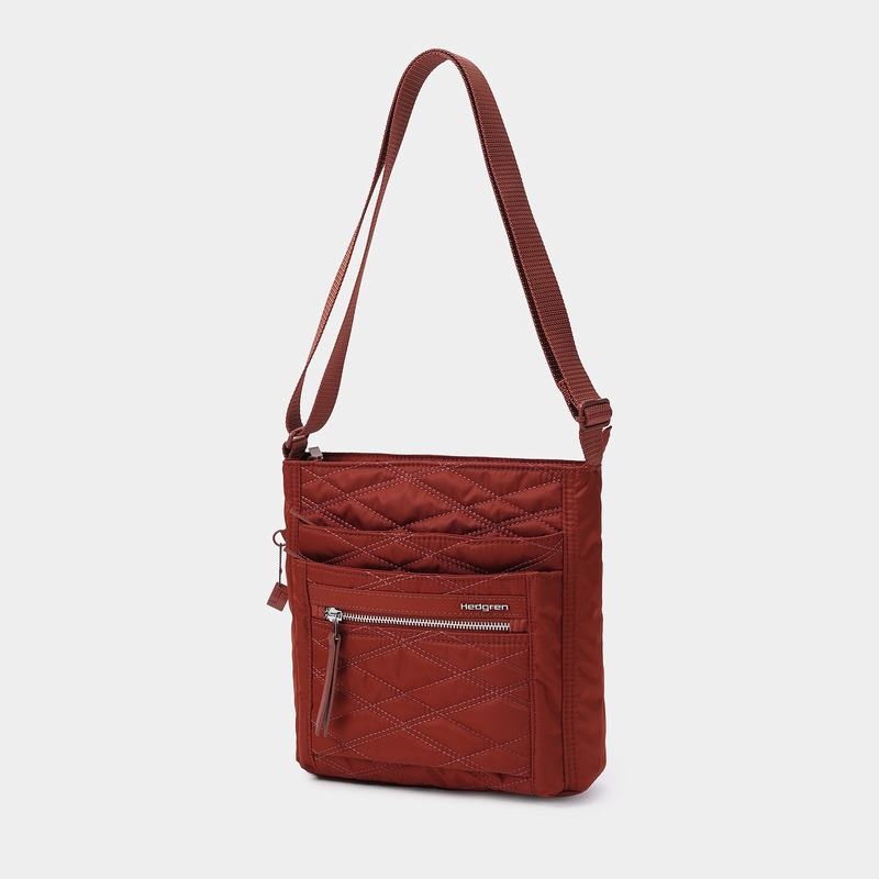 Hedgren Trapuntato Orva Rfid Donna Borse Crossbody Rosse Marroni | KSV2649RZ