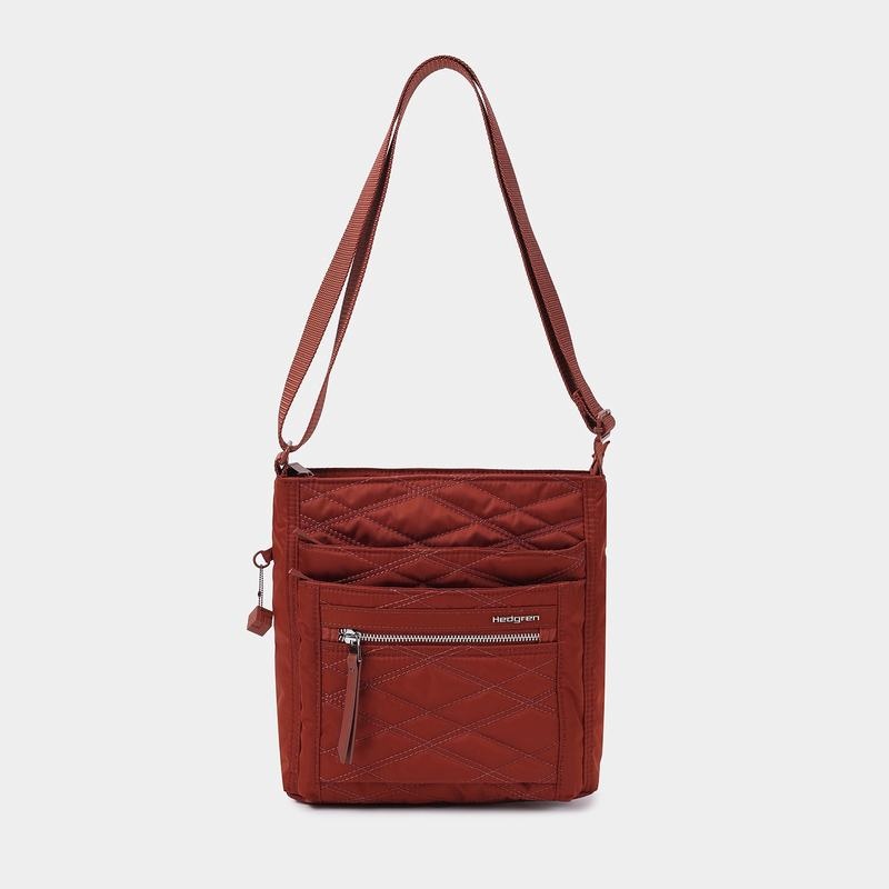 Hedgren Trapuntato Orva Rfid Donna Borse Crossbody Rosse Marroni | KSV2649RZ