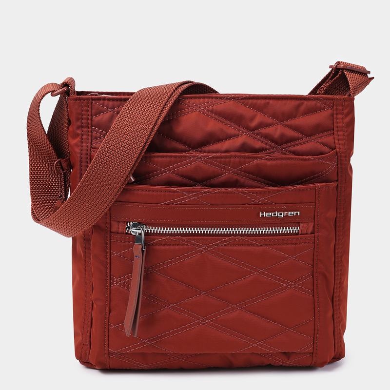 Hedgren Trapuntato Orva Rfid Donna Borse Crossbody Rosse Marroni | KSV2649RZ