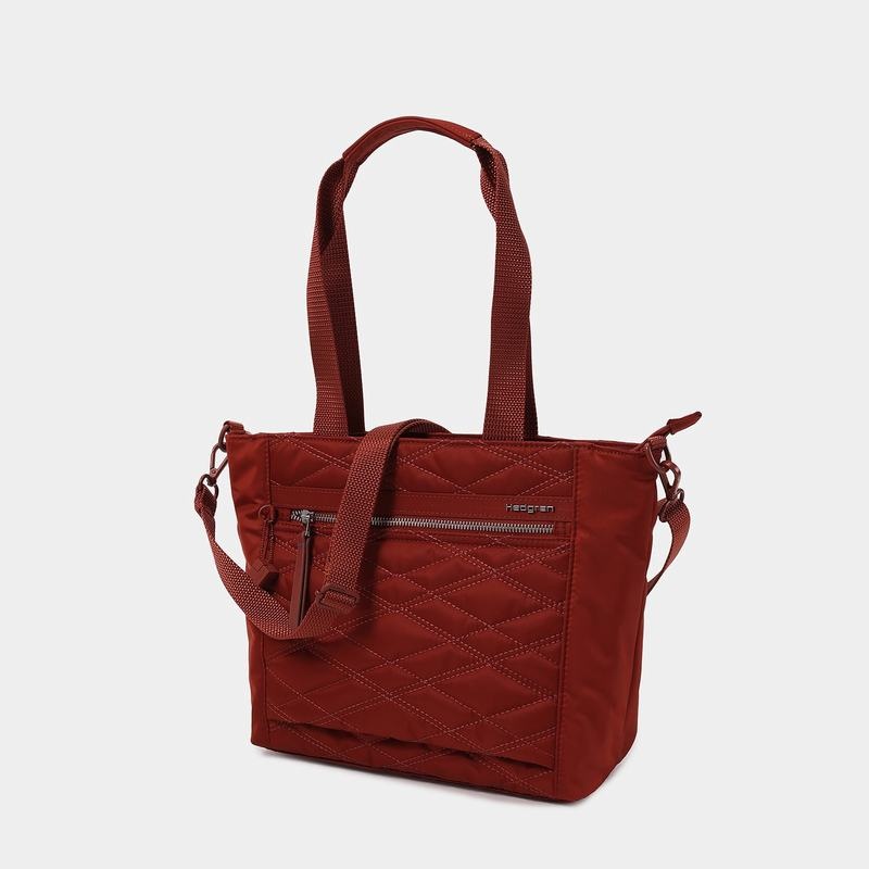 Hedgren Zoe Medium Rfid Donna Borse Tote Rosse Marroni | SYJ8877BQ